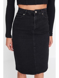 trendyol Spódnica dżinsowa w kolorze czarnym rozmiar: 34
