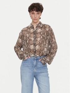 HUGO Koszula The Boyfriend 50539779 Brązowy Oversize