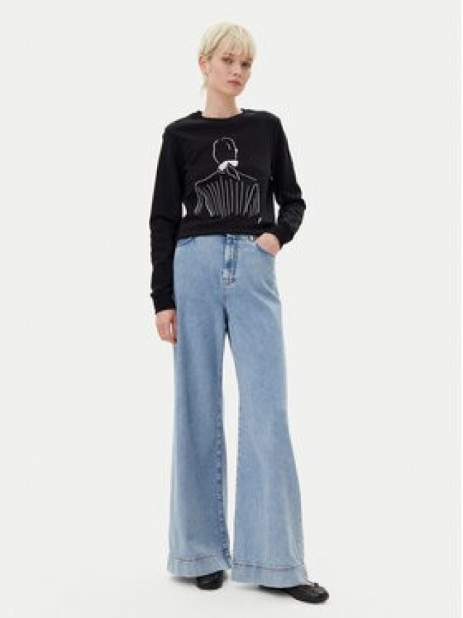 KARL LAGERFELD Bluza A2W20056 Czarny Regular Fit