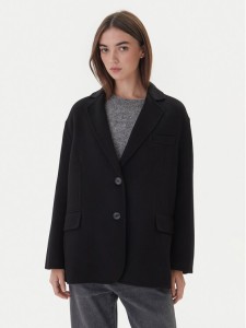 ViCOLO Płaszcz wełniany TF0005 Czarny Regular Fit