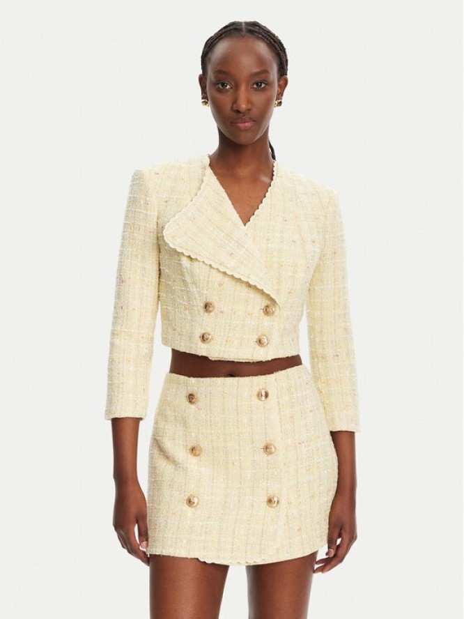 Elisabetta Franchi Marynarka GI-160-52E2-V600 Żółty Regular Fit