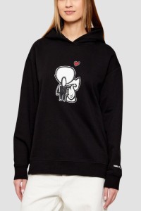 KARL LAGERFELD Czarna damska bluza z nadrukiem Ikon Valentine, Rozmiar M