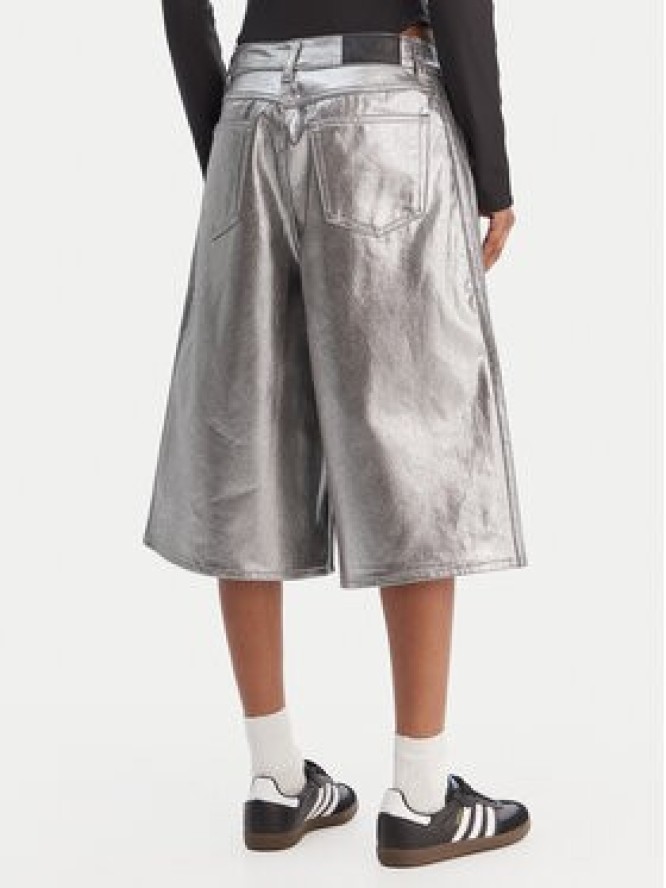 adidas Szorty jeansowe Firebird Jorts KD2930 Srebrny Regular Fit