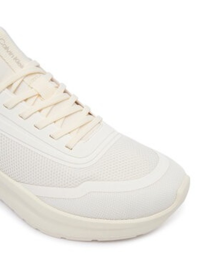 Calvin Klein Sneakersy Light Runner Sock Mesh Lycra HW0HW03023 Kremowy