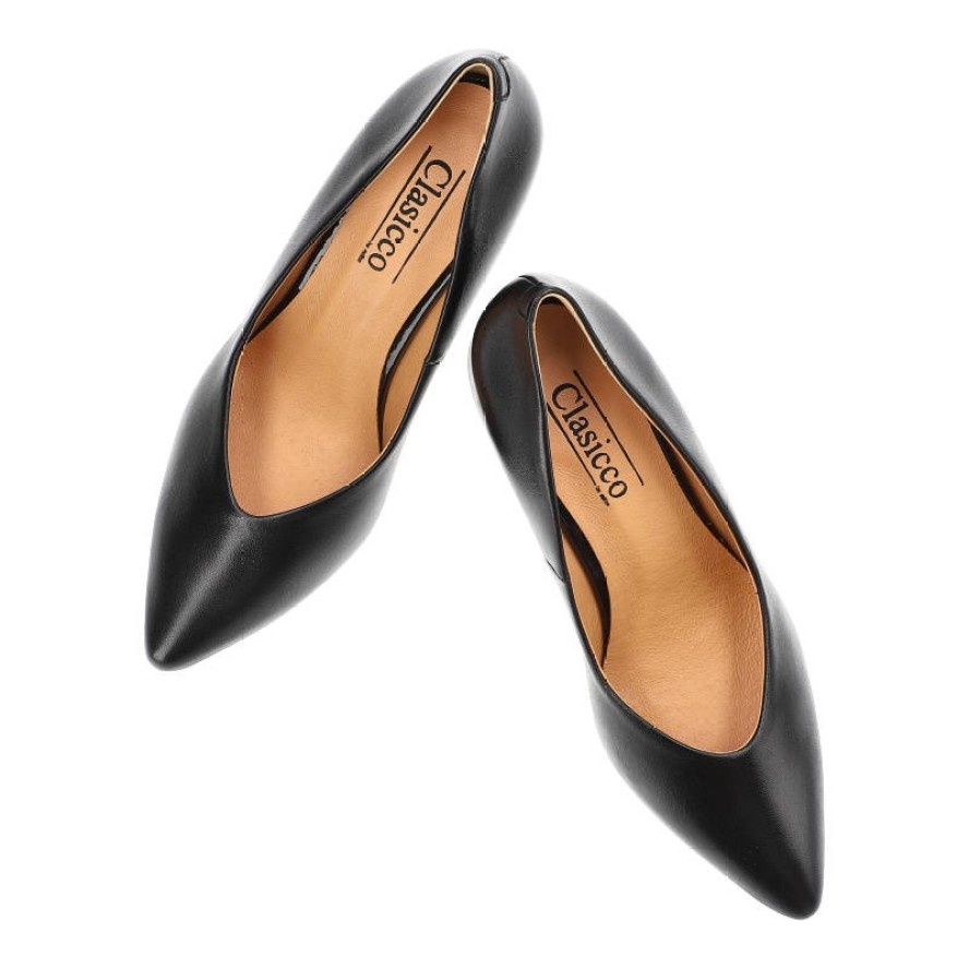 Czarne Czółenka Clasicco Eleganckie Buty Na Obcasie