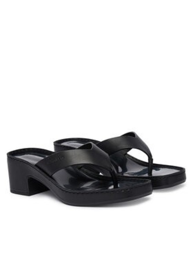 Calvin Klein Japonki Block Heel Sndl Thong Lth HW0HW02913 Czarny