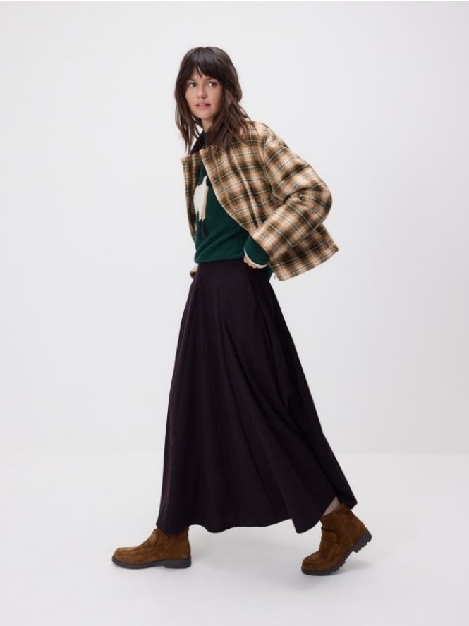 Kurtka shacket z kołnierzykiem - wielobarwny