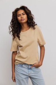 Damski T-Shirt w kolorze BEIGE - CAMAS-M/L