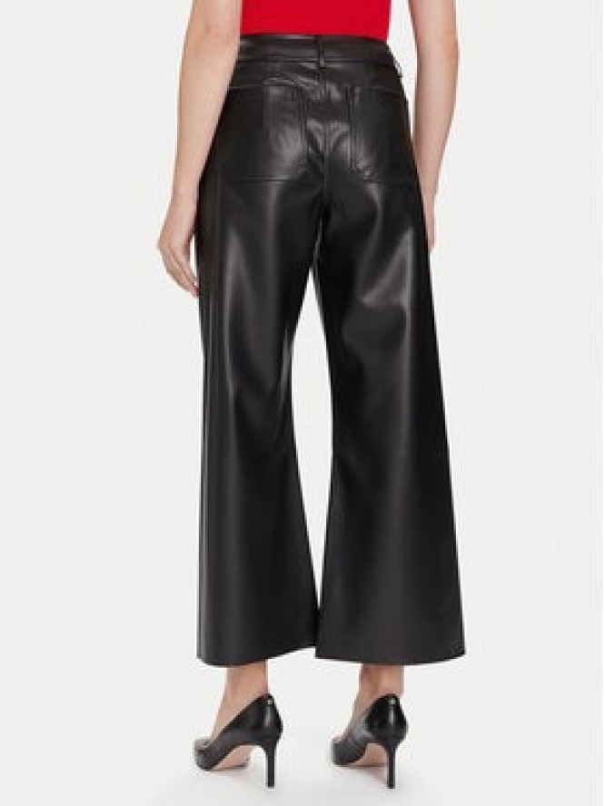 Morgan Spodnie z imitacji skóry 242-PCHOU Czarny Wide Leg