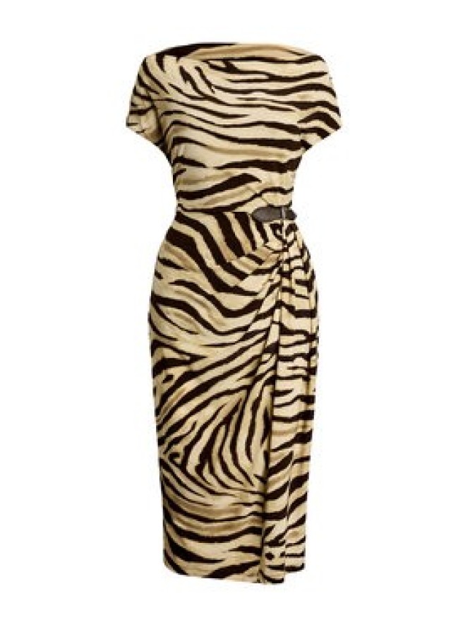 LAUREN RALPH LAUREN Sukienka koktajlowa 200973604001 Beżowy Slim Fit