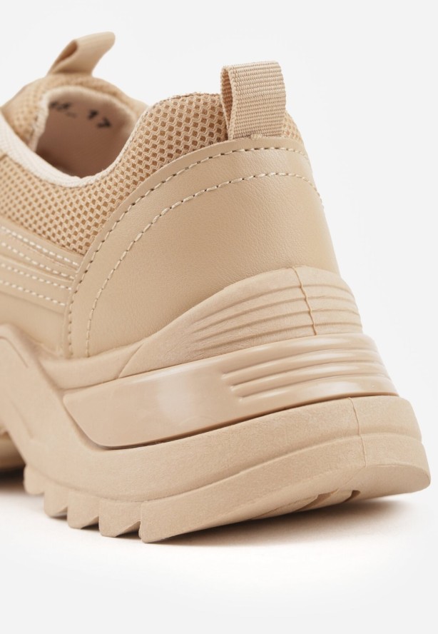 Ciemnobeżowe Sneakersy Iomessa