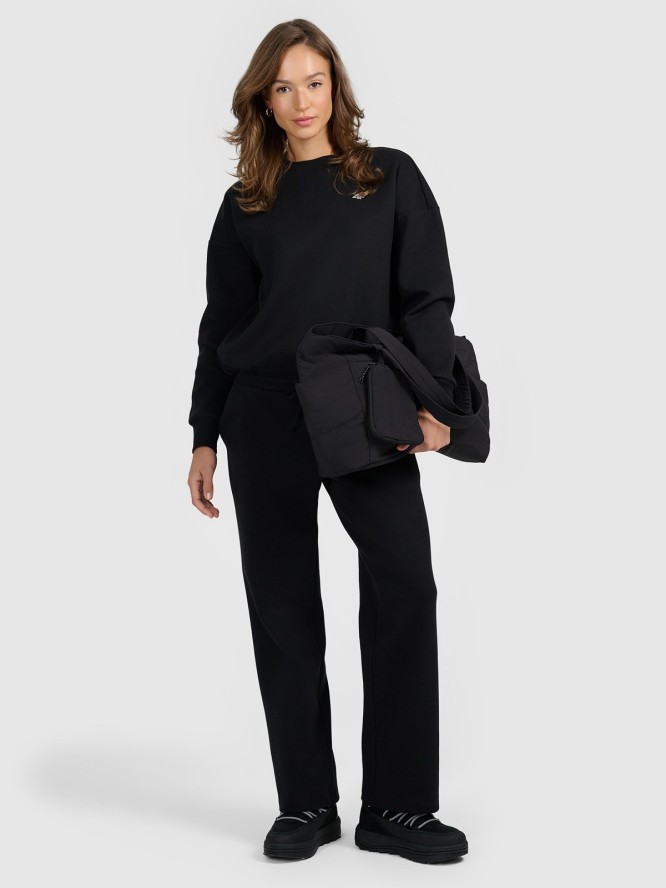 4F Spodnie dresowe z szerokimi nogawkami damskie - czarne S