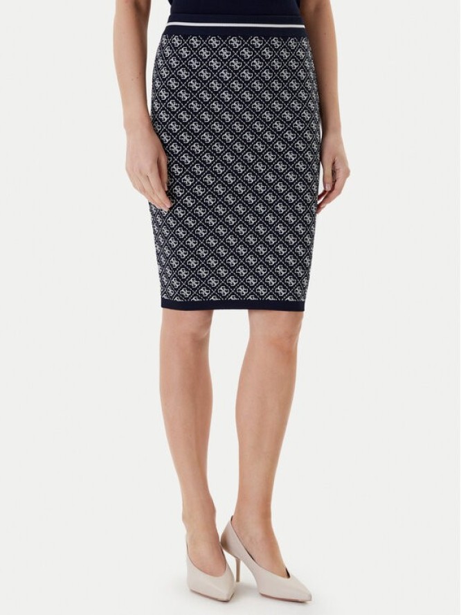 Guess Spódnica ołówkowa W4BD53 Z37K0 Granatowy Regular Fit