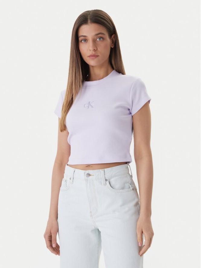 Calvin Klein Jeans T-Shirt LV047AB802 Różowy Regular Fit