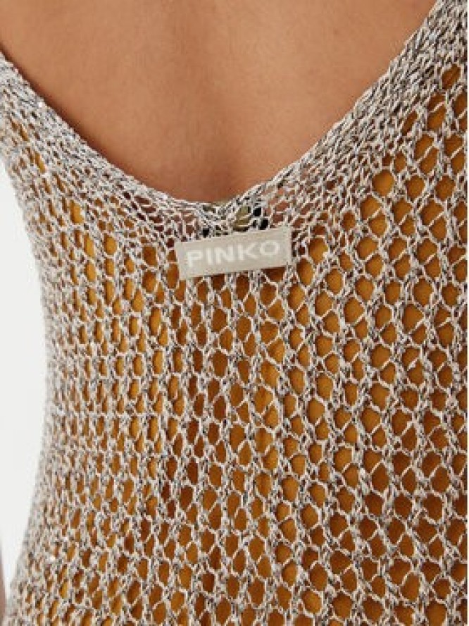 PINKO Sukienka dzianinowa Viggiano Abito 104889 A2FB Beżowy Slim Fit
