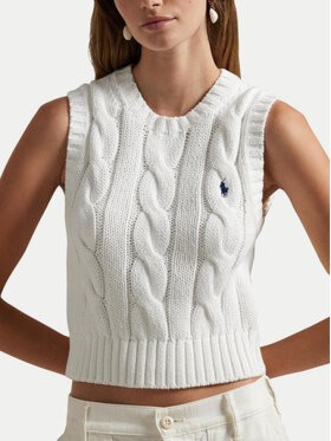 Polo Ralph Lauren Sweter 211959295001 Biały Slim Fit