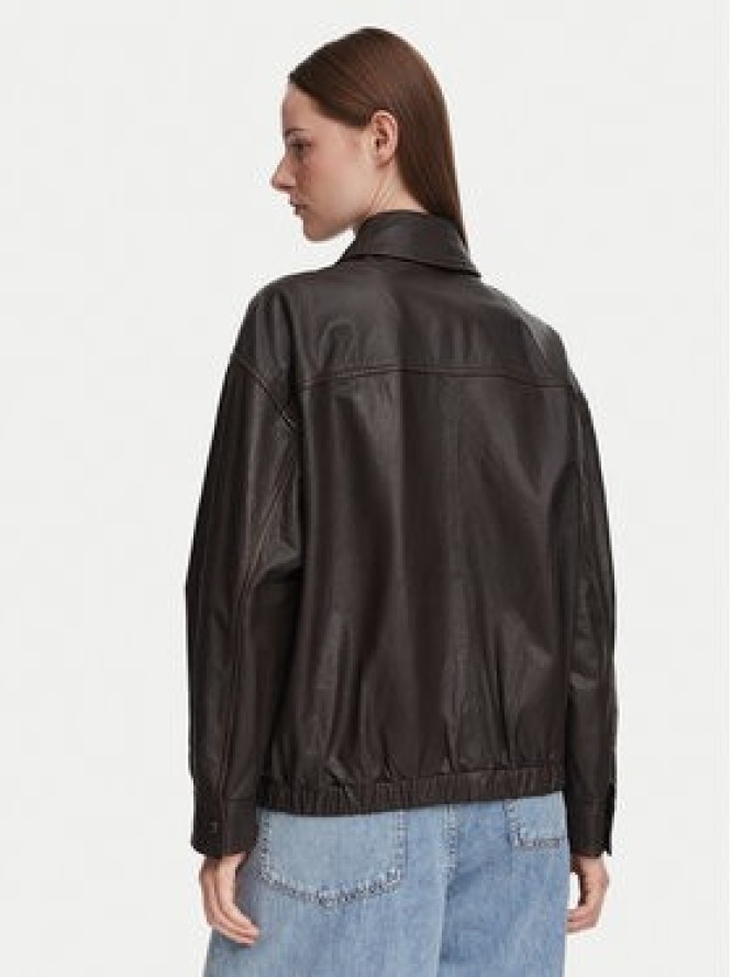 Weekend Max Mara Kurtka skórzana Cose 2625446041 Brązowy ciemny Regular Fit