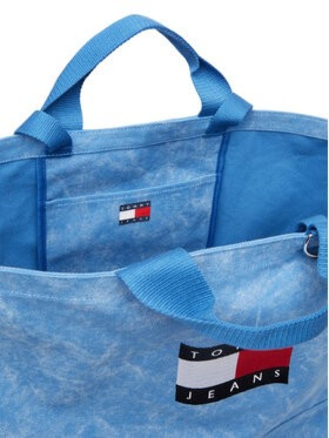 Tommy Hilfiger Torebka Wavy Flag Canvas Tote Bag AW0AW18466 Niebieski
