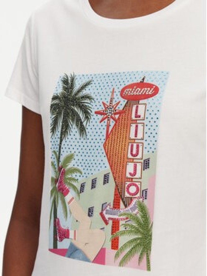 Liu Jo T-Shirt WA5239 JS923 M9565 Biały Regular Fit