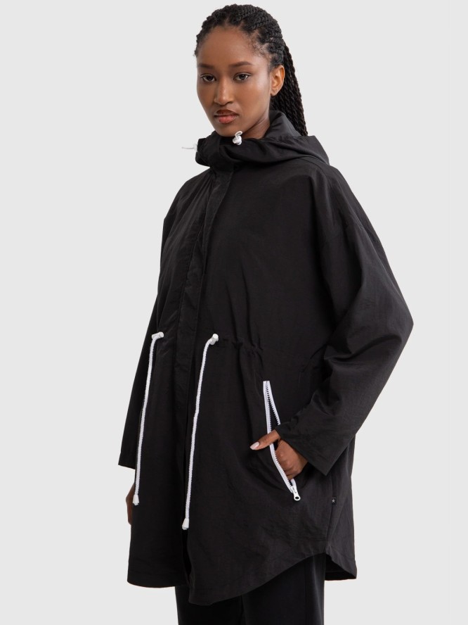 Kurtka damska parka z kapturem czarna Nebula 906