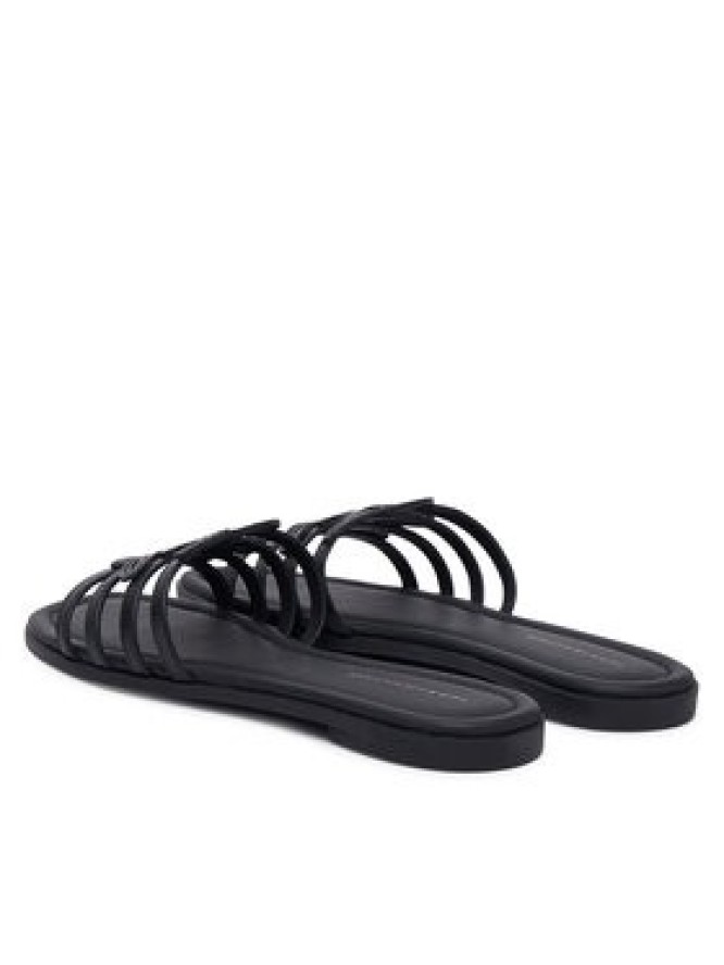 Tommy Hilfiger Klapki Th Script Flat Mule Lth FW0FW09368 Czarny