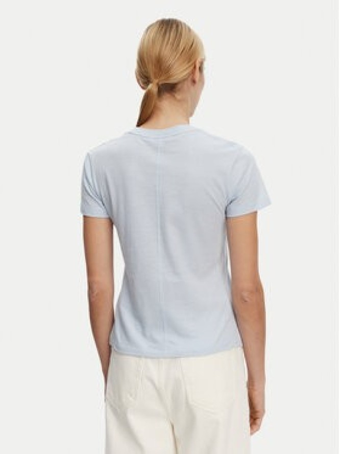 Tommy Hilfiger T-Shirt Slub WW0WW44433 Błękitny Slim Fit