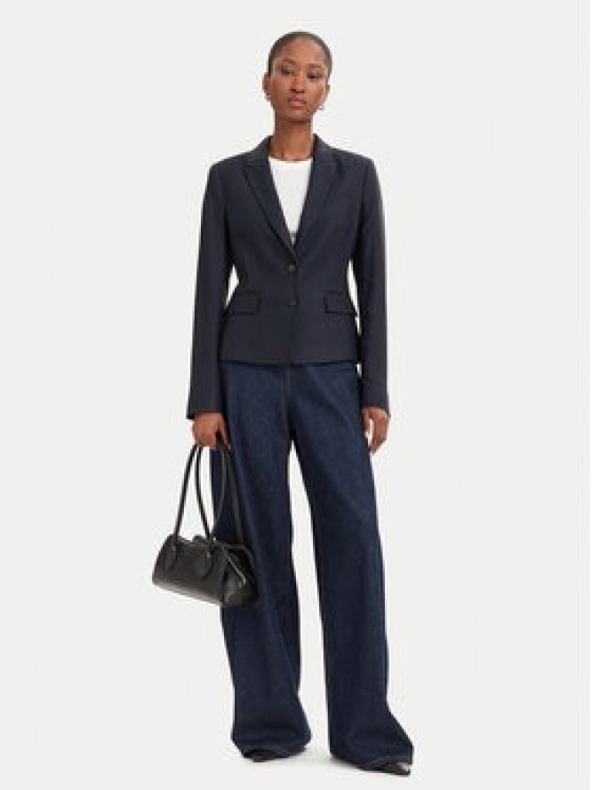 BOSS Marynarka Jia18 50564479 Granatowy Slim Fit