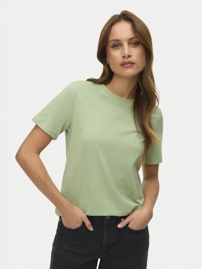 Vero Moda T-Shirt Paulina 10316991 Zielony Regular Fit