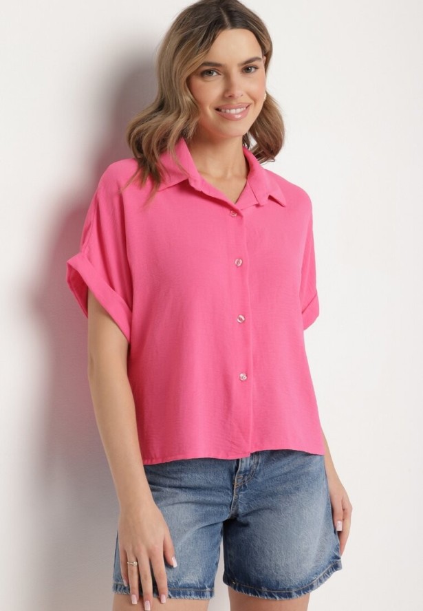 Fuksjowa Koszula z Krótkim Rękawem Natenna