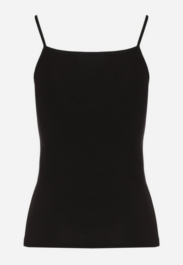 Czarny Klasyczny Top z Bawełny Alidi