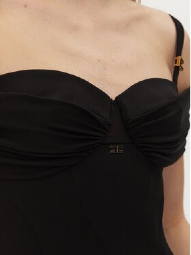 Elisabetta Franchi Sukienka wieczorowa AB-R08-51E2-V800 Czarny Regular Fit