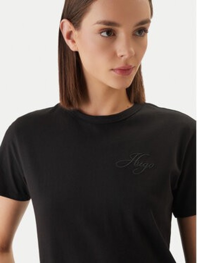 HUGO T-Shirt Damacia_7 50561233 Czarny Regular Fit