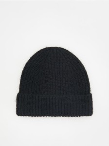 Czapka beanie z domieszką wełny - czarny