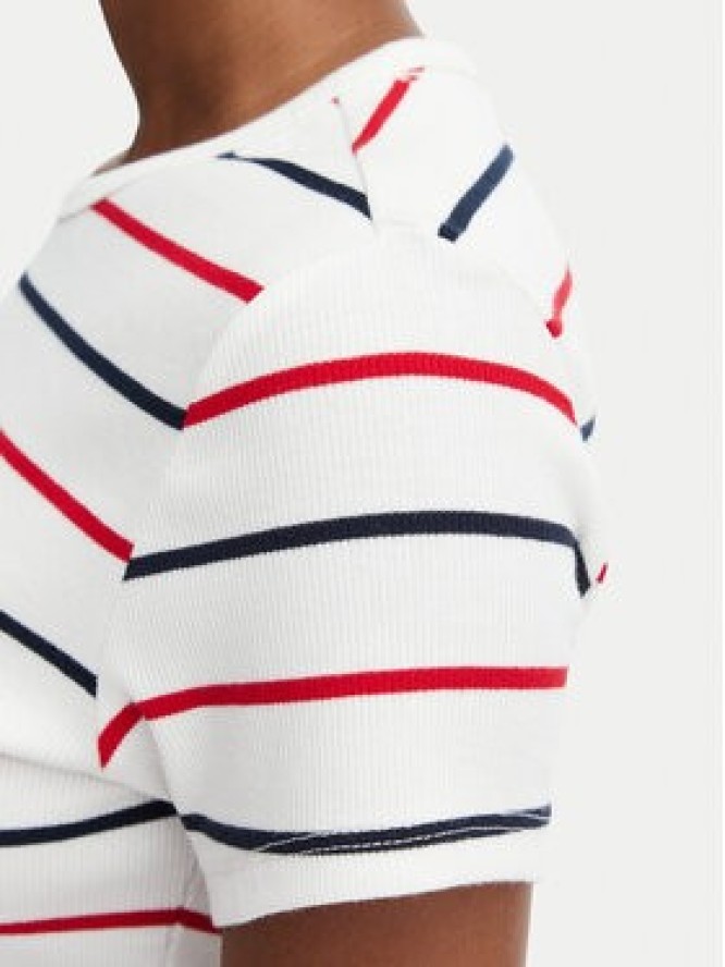 Tommy Jeans T-Shirt Essential DW0DW17383 Biały Slim Fit
