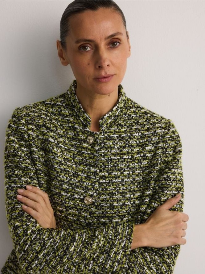 Strukturalna kurtka ze stójką - wielobarwny