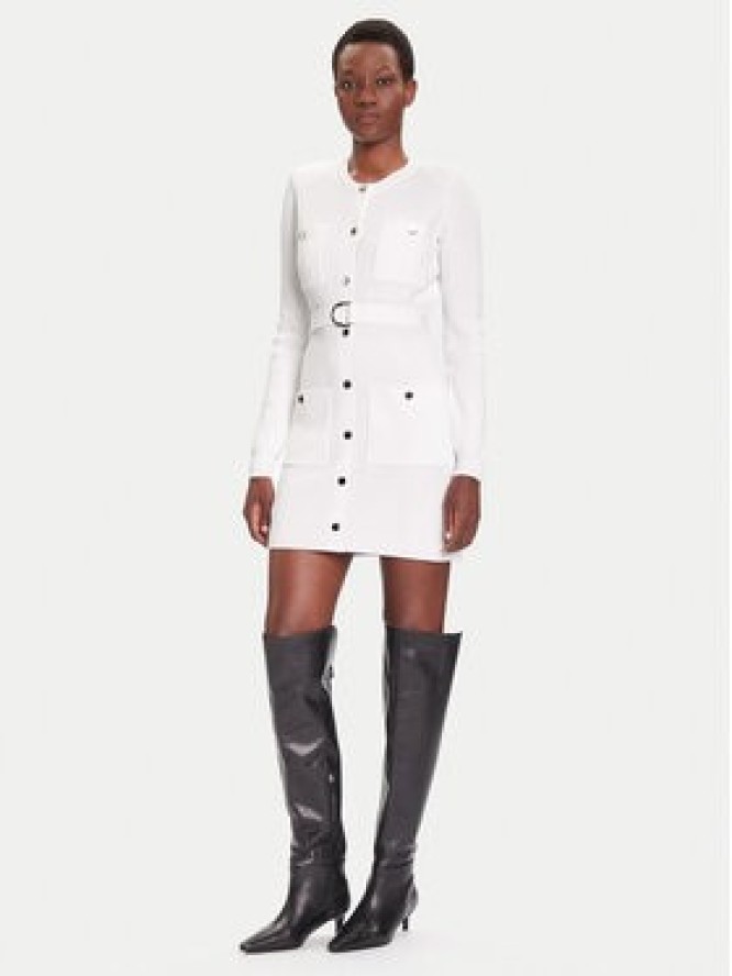 Liu Jo Sukienka dzianinowa MF5371 MS99E Biały Slim Fit