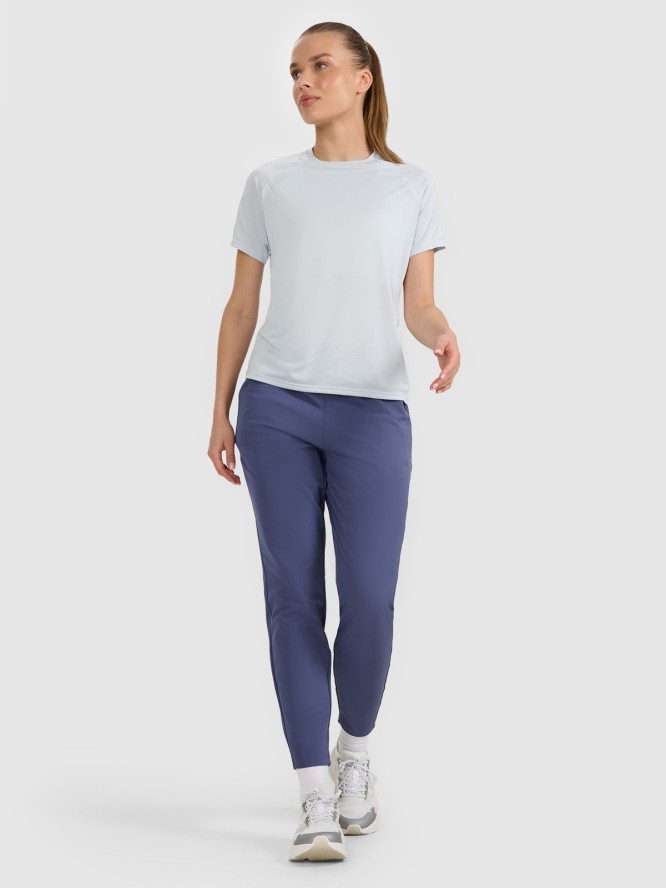 4F Koszulka do biegania regular szybkoschnąca damska - niebieska XL