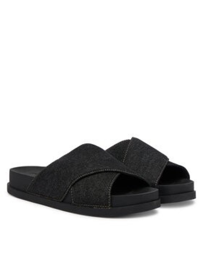 Tommy Jeans Klapki Tjw Comfort Slides Washed Denim EN0EN02898 Czarny