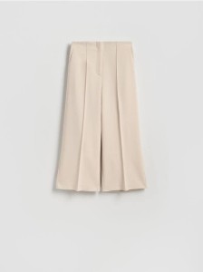 Spodnie culotte z kantem - beżowy