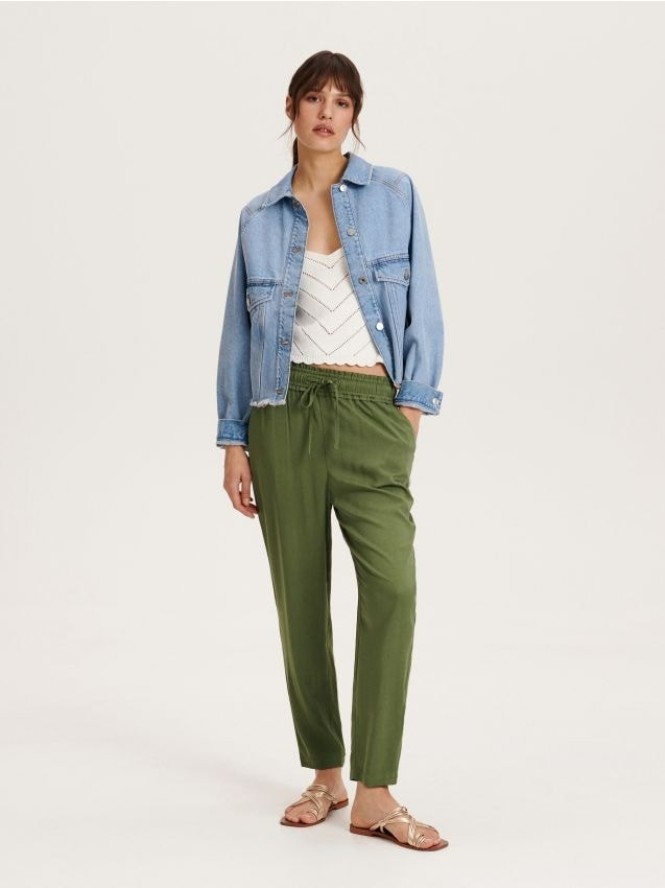 Spodnie z wiskozy - zielony