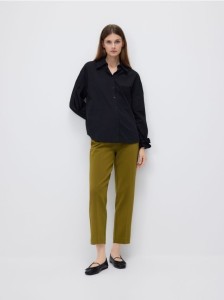 Spodnie cygaretki z kantem - zielony