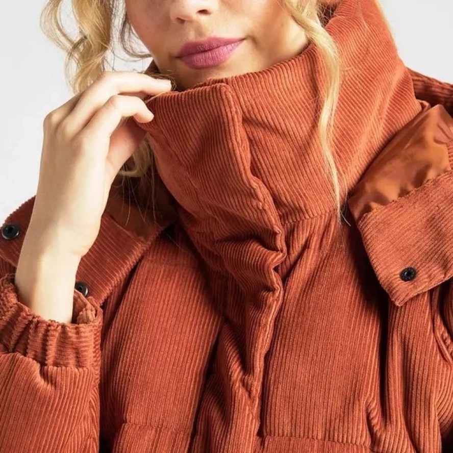 LEE PUFFER JACKET DAMSKA KURTKA SZTRUKSOWA BURNT OCRA L56VMGOM 112113113