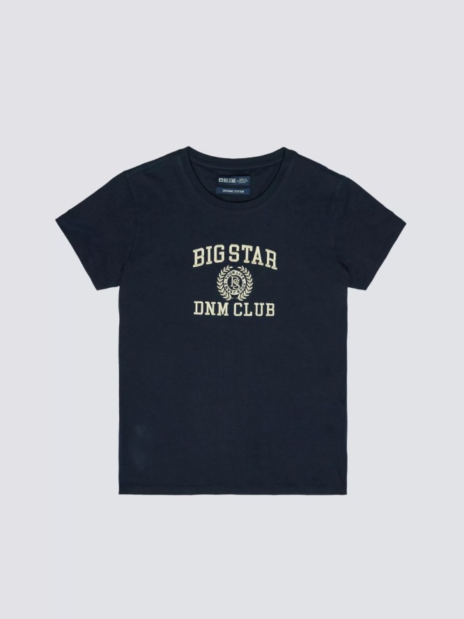 Koszulka damska z haftem granatowa Bensa 403