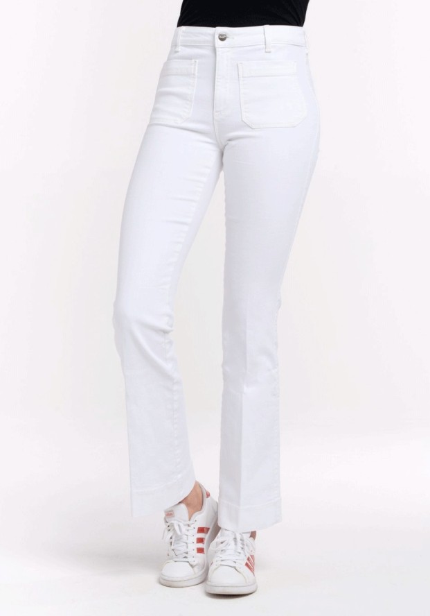 SPODNIE DAMSKIE WRANGLER FLARE OPTIC WHITE W233MH13L 112127850