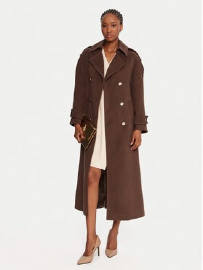 Rinascimento Płaszcz przejściowy CFC0125809003 Brązowy Regular Fit