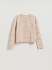 Wełniany kardigan - beżowy