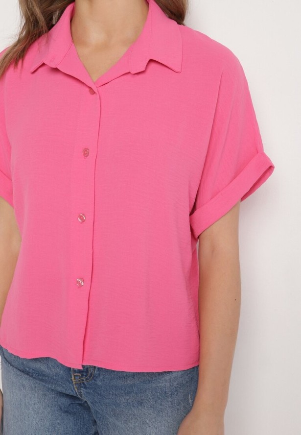 Fuksjowa Koszula z Krótkim Rękawem Natenna