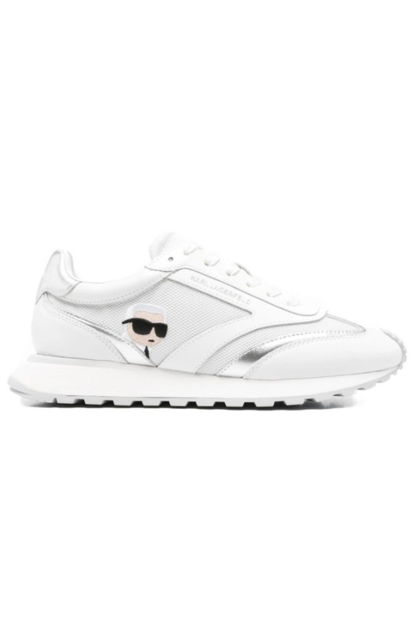 KARL LAGERFELD Białe damskie sneakersy skórzane Kapri Karl NFT Lo Lace, Rozmiar 37