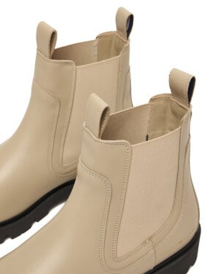 Tommy Hilfiger Sztyblety Lthr Low Chelsea FW0FW08775 Écru