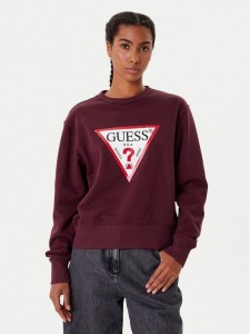 Guess Bluza W2YQ16 KBA11 Bordowy Regular Fit